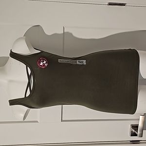 NWT SO 2 way wear cross front scoop neck tank top